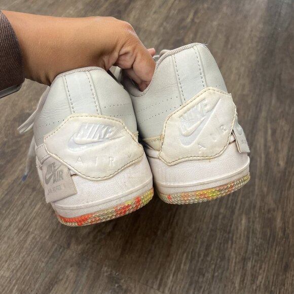 Nike Air Force 1 Jester XX Floral Print Womens Sz 7.5 Platinum White AV2461-001 - Picture 4 of 9